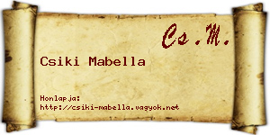 Csiki Mabella névjegykártya